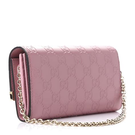 pink gucci signature chain wallet|Gucci small wallet on chain.